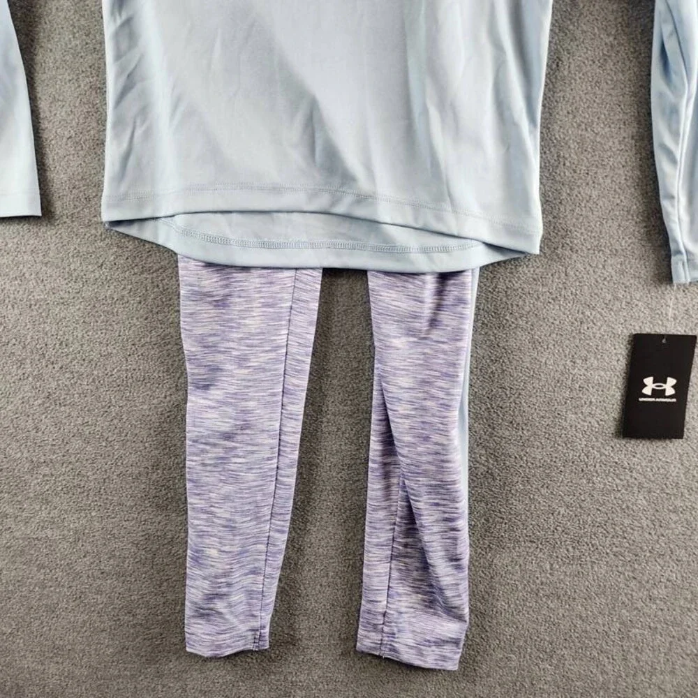 Under Armour Quarter Zipper Long-Sleeve Top and Leggings Set Girls' 6X Blue